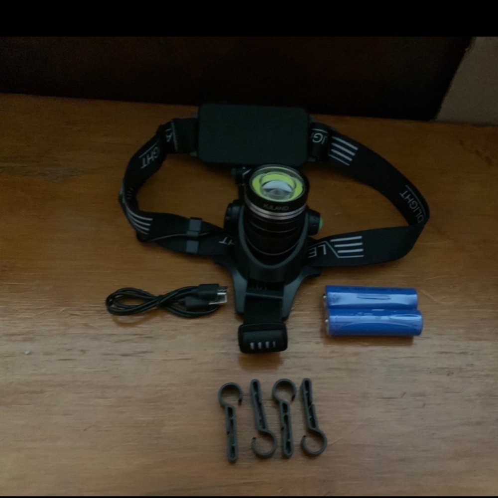 Rechargeable Led Headlamp W/ (2) Rechargeable 18650 Batteries.